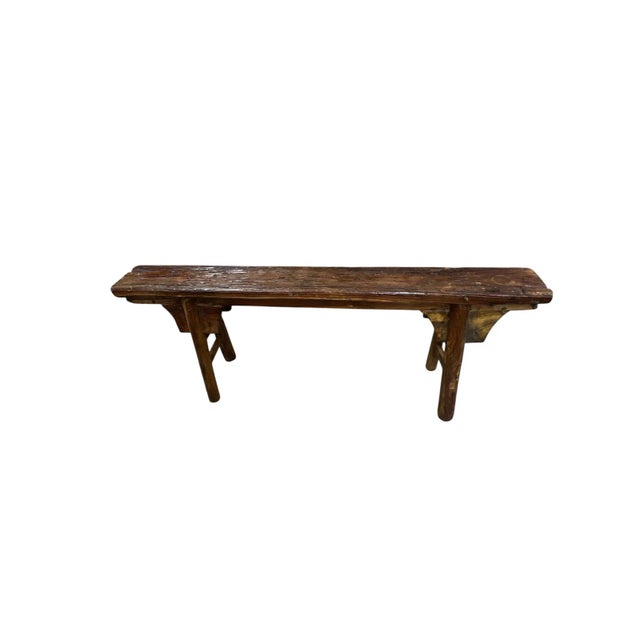 Antique farmhouse, rustic, cabin, lodge mortise snd tenon construction handmade primitive long bench. Most likely used as...