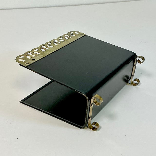 1970s Vintage Boho Chic Hand Painted Tole Metal Letter Holder. For Sale - Image 6 of 9