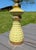 Vintage Mid Century Atomic Ceramic Lamp Base Light Lime Green and Gold With Marble Finial 1950s For Sale In Cleveland - Image 6 of 18