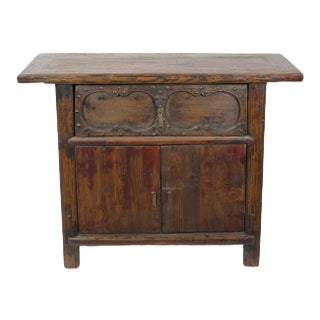Cabinet With One Hand Carved Front Drawer For Sale