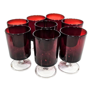Ruby Red Goblets- Set of Eight