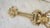 Vintage Chinese Lacquered Brass Lyre-Form Double-Arm Candle Wall Sconce For Sale - Image 4 of 18