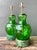 Vintage Hand Painted Malachite Plinth Glass Lamps - A Pair For Sale - Image 4 of 12