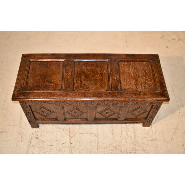 Wood 18th Century English Oak Blanket Chest For Sale - Image 7 of 11
