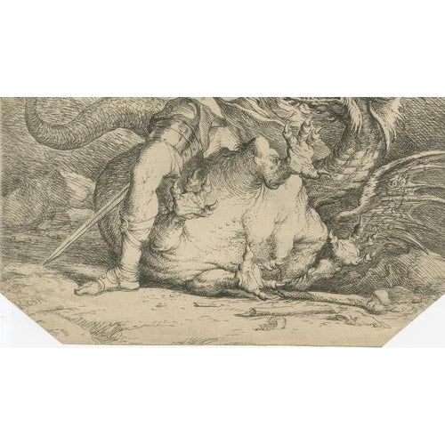 Salvator Rosa, Jason and the Dragon, 1663, Etching on Paper For Sale - Image 4 of 9