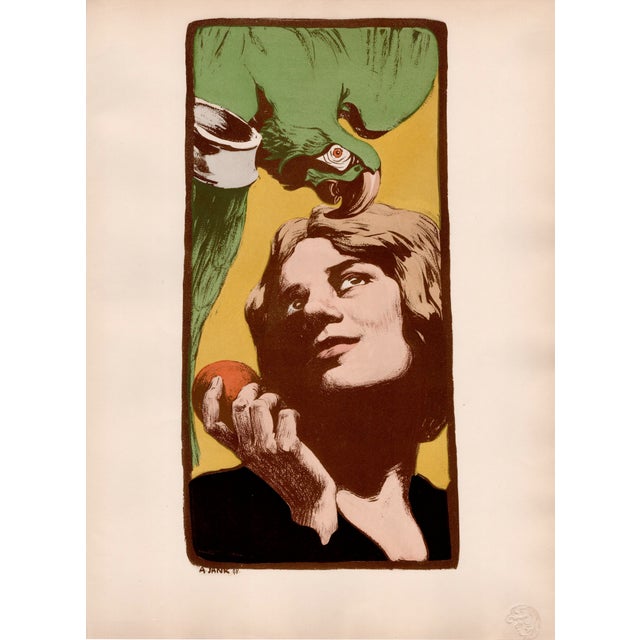 Angelo Jank, La Femme au Parroquet, 1898, Original Lithograph For Sale - Image 7 of 10