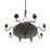 Vintage handmade iron black and gold 8-light chandelier 31.5ʺW × 31.5ʺD × 24ʺL There is a 12" chain with canopy to the...