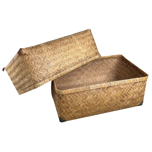 Japanese Gyori Bamboo Storage Basket, 1960s For Sale