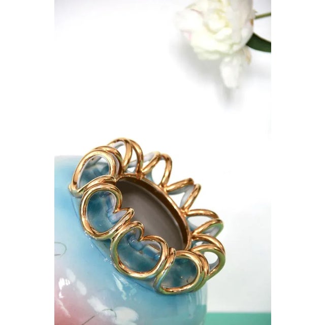 Hollywood Regency Vintage Art Deco Ceramic Vase, Italy, 1940s For Sale - Image 3 of 9