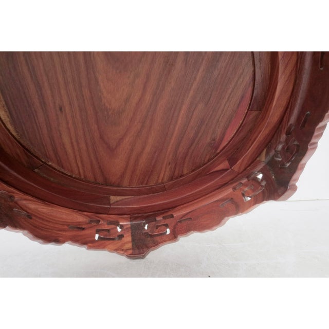 Vintage Large Chinese Hardwood Vase Stand 9" Diameter For Sale - Image 9 of 9