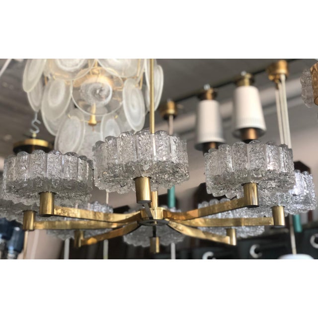 1970s Large Chandelier, Orrefors Attributed For Sale - Image 5 of 10