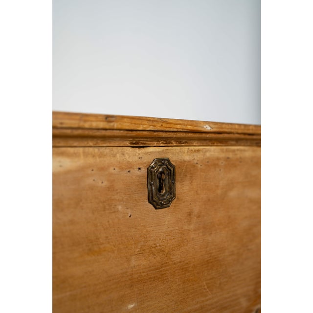 19th Century Primitive Pine Storage Chest With Original Hardware, 19th Century For Sale - Image 5 of 7