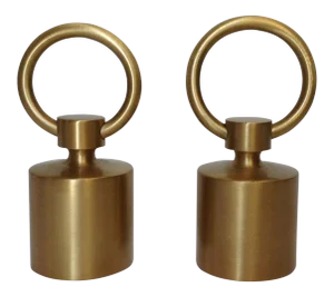 C.1990's German Blome' (Manufacturer) Custom "To the Trade" Brushed Brass Finial Ends - a Pair