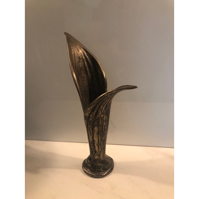West Germany Lily of the Valley Bronze Bud Vase For Sale - Image 6 of 7