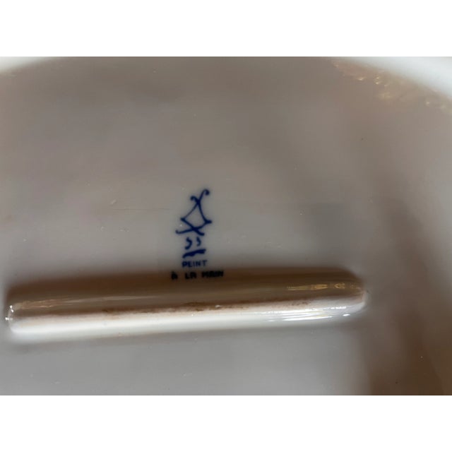 French Louis XV Hand-Painted Blue Ceramic Stand, 1890s For Sale - Image 4 of 9