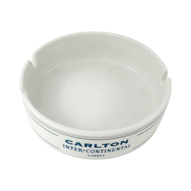 Vintage Carlton InterContinental Cannes France Porcelain Ashtray French Riviera For Sale - Image 9 of 10
