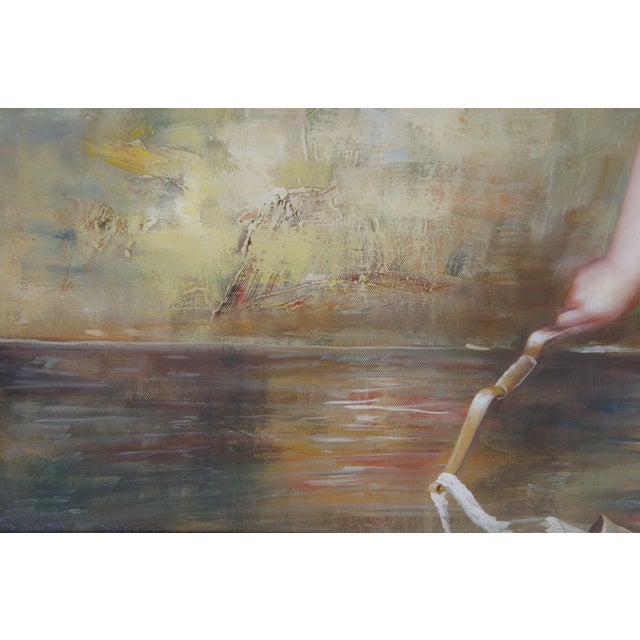 Mid 20th Century The Rescue Cupid Recovering His Quiver Oil Painting After Emile Munier 44" For Sale - Image 11 of 13