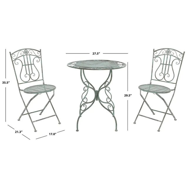 Semly 3 Piece Bistro - Antique Dark Green For Sale - Image 4 of 8