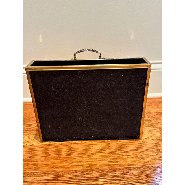 Vintage Hammered Brass Magazine Rack -Elegant English Design, Great Condition” For Sale In Indianapolis - Image 6 of 11