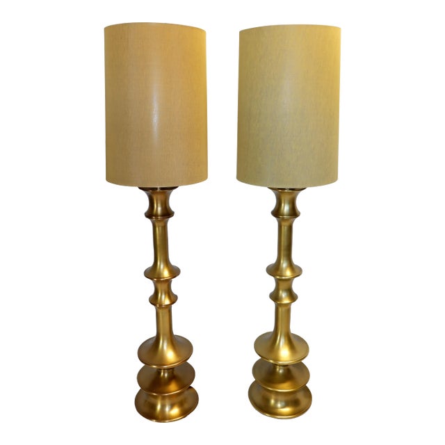 Pair of Brass Waldo Floor Lamps For Sale