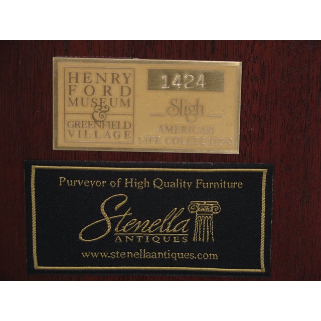 1990s Vintage Sligh Henry Ford Museum Federal Inlaid Mahogany Grandfather Clock For Sale - Image 12 of 13