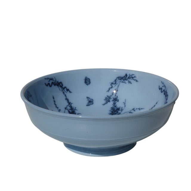 Blue Victorian Blue Ceramic Bowl from Brown Westhead Moore & Co., 1890s For Sale - Image 8 of 8