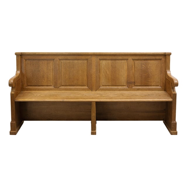 Antique Oak Bench, 1920s For Sale