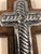 1990s 1990s Mexican Pewter on Wood Cross Wall Plaque For Sale - Image 5 of 7