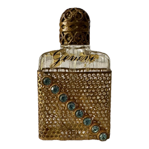 Vintage Early 20th Century Miniature Czechoslovakian “Czech/Boudoir”Geneve Perfume Bottle W/ Dauber