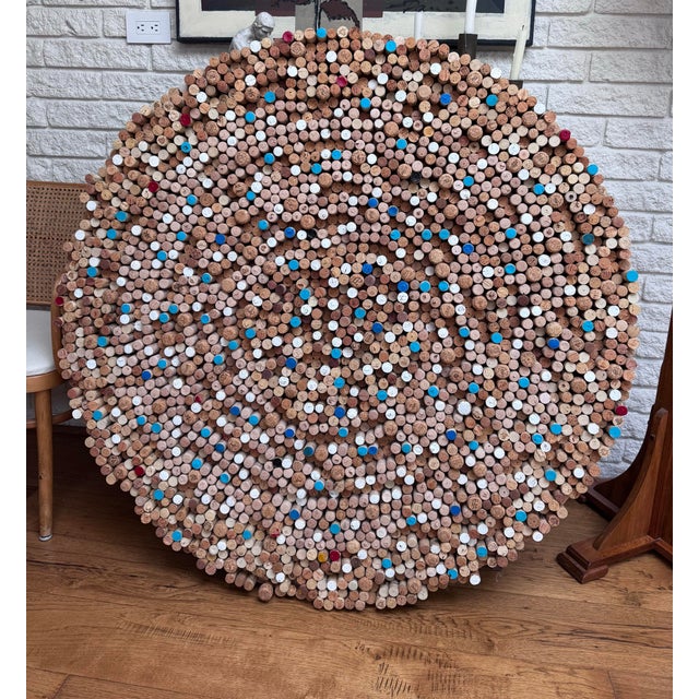 A wonderfully unexpected piece of large-scale dimensional wall art, handcrafted from more than 2,000 individual wine corks...