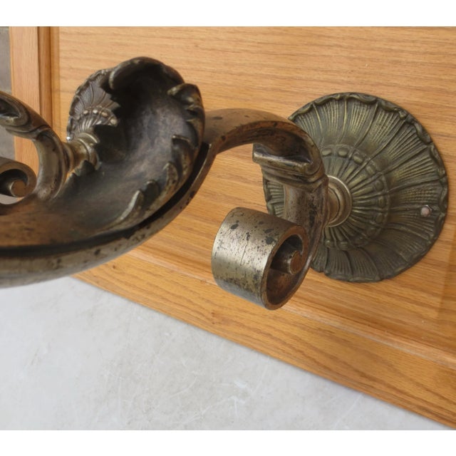 Mid 20th Century French Zinc Candle Sconces Beaux Arts Style Vintage 50s'-Apair of 2 For Sale - Image 5 of 11