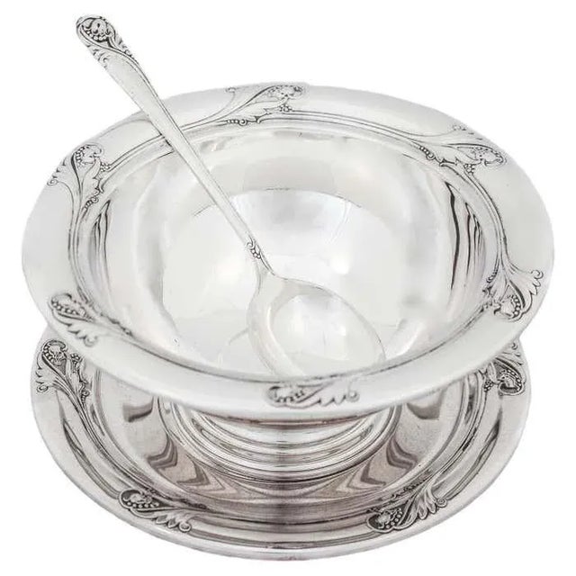 Sterling Silver Spring Glory Sauce Bowl & Spoon - A Pair For Sale - Image 9 of 9