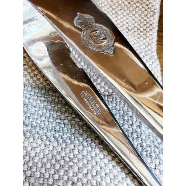English Antique Royal Mail Steamship Silver Plated Asparagus Tongs For Sale - Image 3 of 8