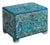 Oriental Blue Painted Pitara Box, 1940s For Sale