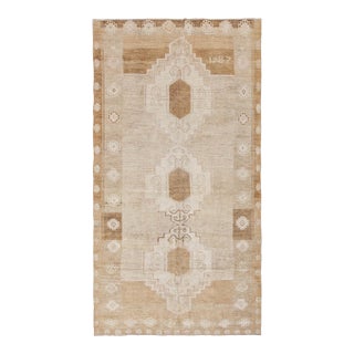 Vintage Washed Out Kars Wool Rug - 5`3" X 10`4" For Sale