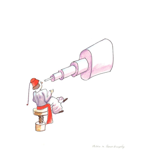 Artist: Antoine de Saint Exupery Title: The Astronomer Year: 2008 Signed: No Medium: Lithograph Paper Size: 15.5 x 12.25...