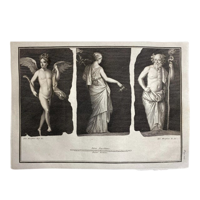 1762 Mythological and Classical Figures Engraving For Sale