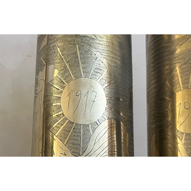 Wwi Trench Art Vases, French, 1917- Set of 2 For Sale - Image 9 of 12