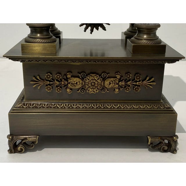 Mantle Clock Louis XVI Paris Bronze 1920s For Sale - Image 13 of 15