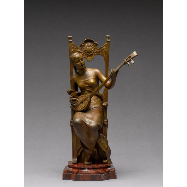 19th Century Michel Léonard Béguine (1855-1929) Enthroned Woman Bronze Figurine For Sale - Image 9 of 9