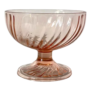 Mid-Century Cristal d'Arques-Durand Swirl Optic Small Compote Candy / Nut Bowl