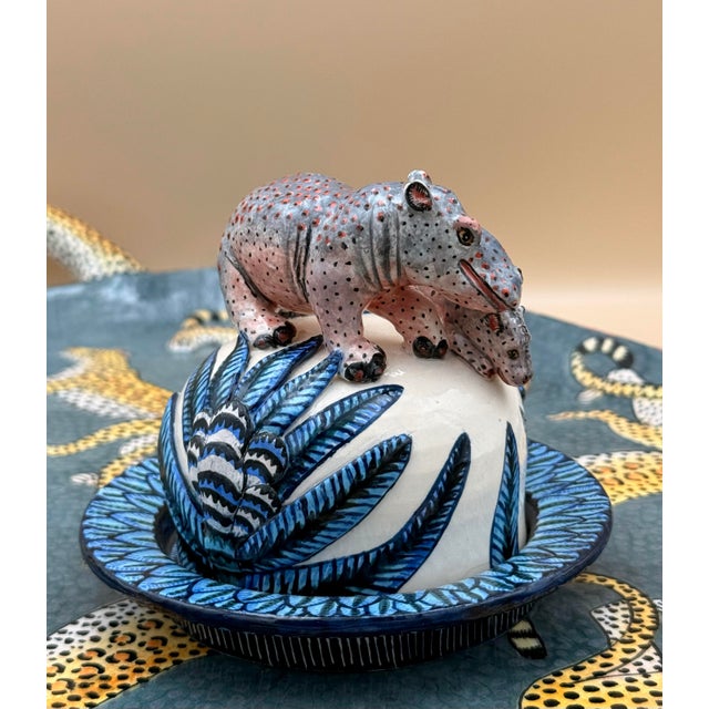 Contemporary Contemporary Ardmore Ceramic Hippo Dish For Sale - Image 3 of 7