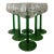 Mid 20th Century French Luminarc 6 Green Stem Wine Glass For Sale