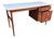 1960s Mid-Century Modern Walnut Desk With White Laminate Top – Restored Vintage Writing Table For Sale - Image 5 of 12