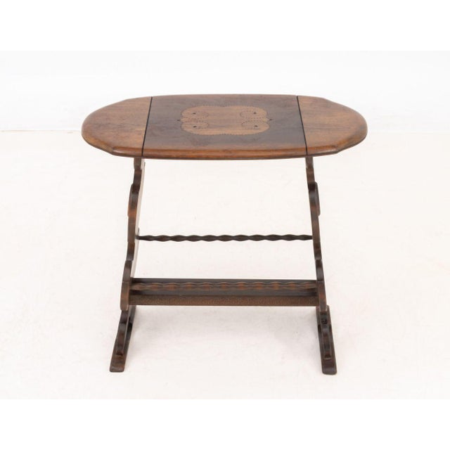 Art Deco Art Deco Carved Mahogany Side Table For Sale - Image 3 of 7