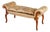 Italian Hand-Carved Upholstered Bench With Gold Leaf Accents For Sale