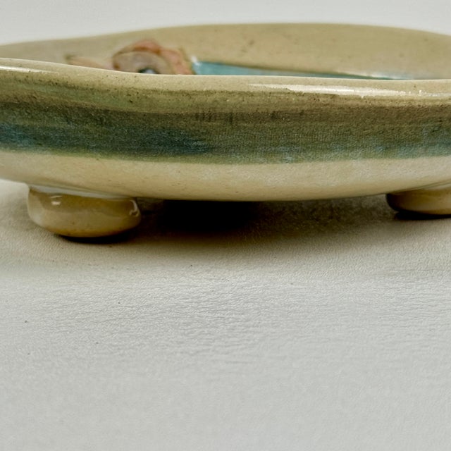 Orange Vintage Pair of Ceramic Footed Plate With Two Hens, Circa 2000 by the Quyle Kilns California, Signed For Sale - Image 8 of 11