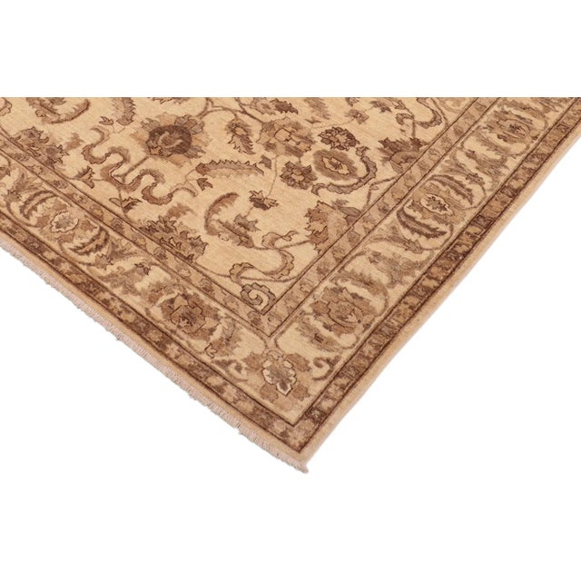 1990s Classic Ziegler Beige Brown Hand-Knotted Wool Rug - 6'1'' X 9'0'' For Sale - Image 5 of 8