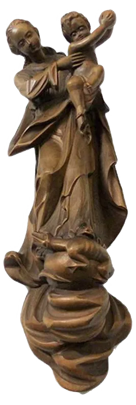 Religious Wall Carving of Mary with Child