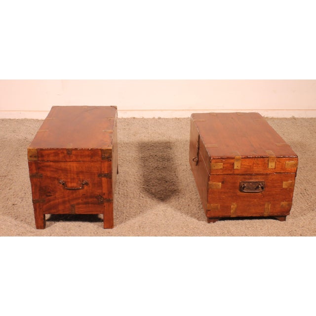 Wood Antique Marine Chests, 1800s, Set of 2 For Sale - Image 7 of 12